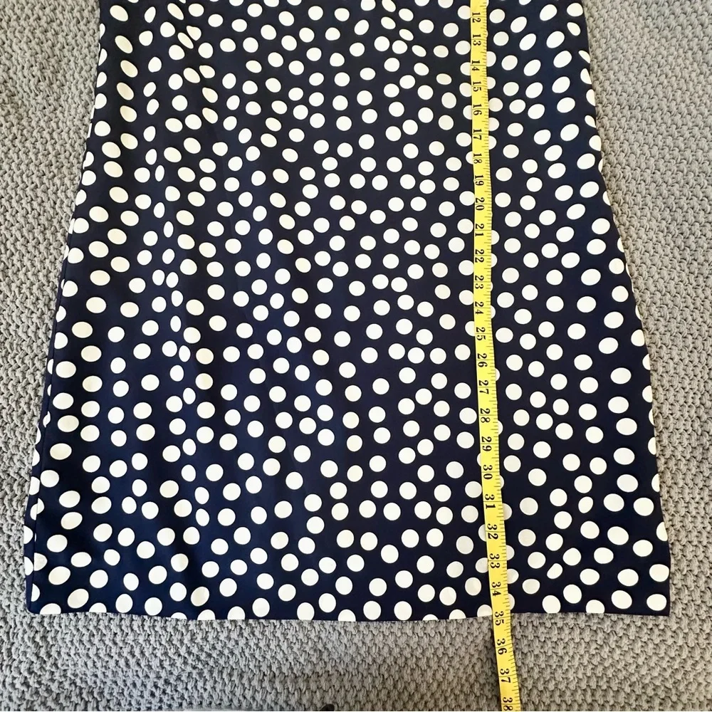 J.Crew Navy White Polka Dot Shift Dress Short Sleeve Lined Size 10 Classic